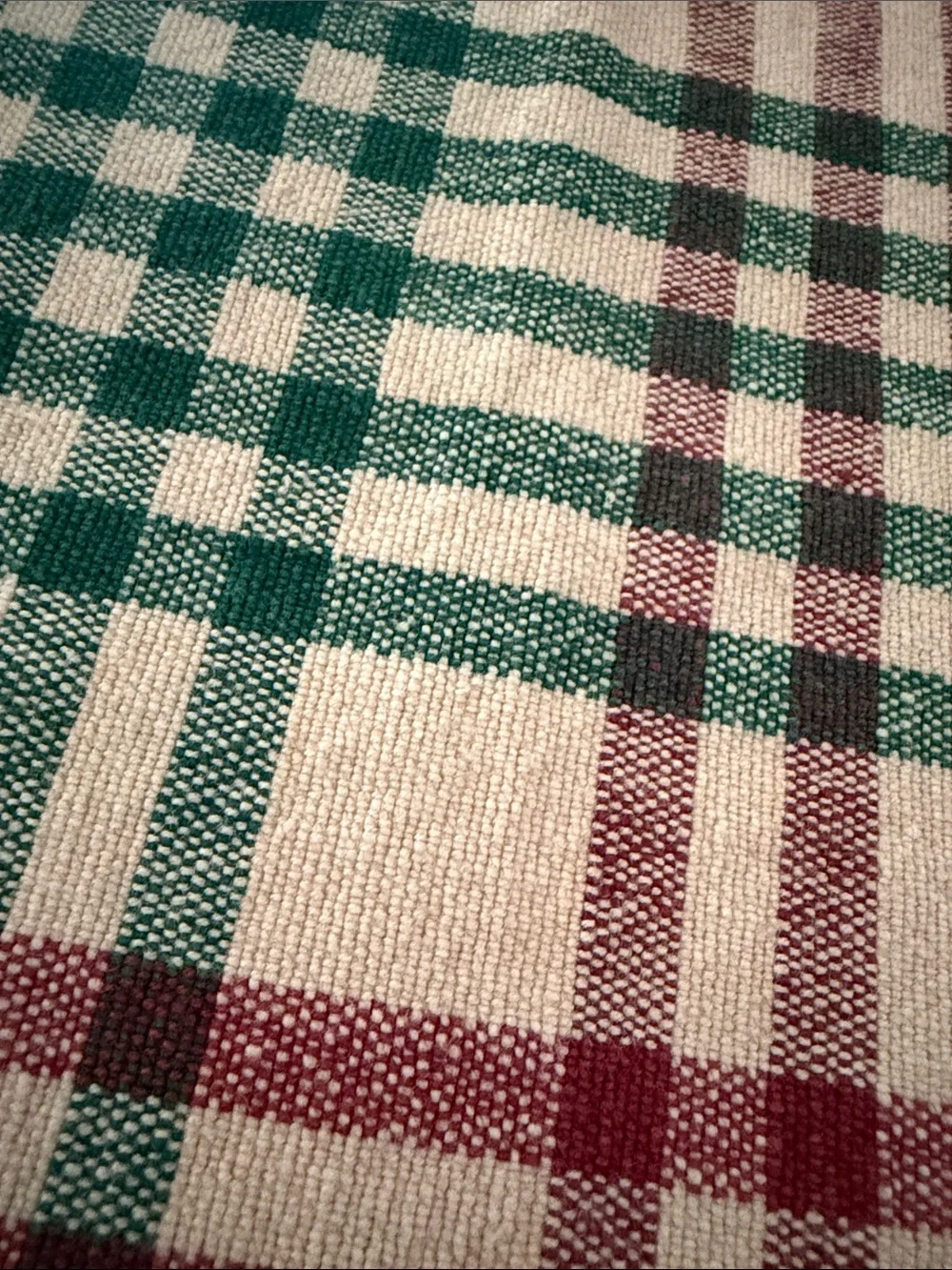 Plaid Table Runner Neutral Multicolor Cotton Blend Farmhouse Rustic Dining Decor